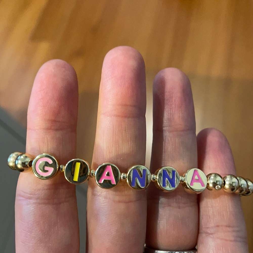 Personalized “Gianna” Baublebar PISA Beaded Gold Bracelet